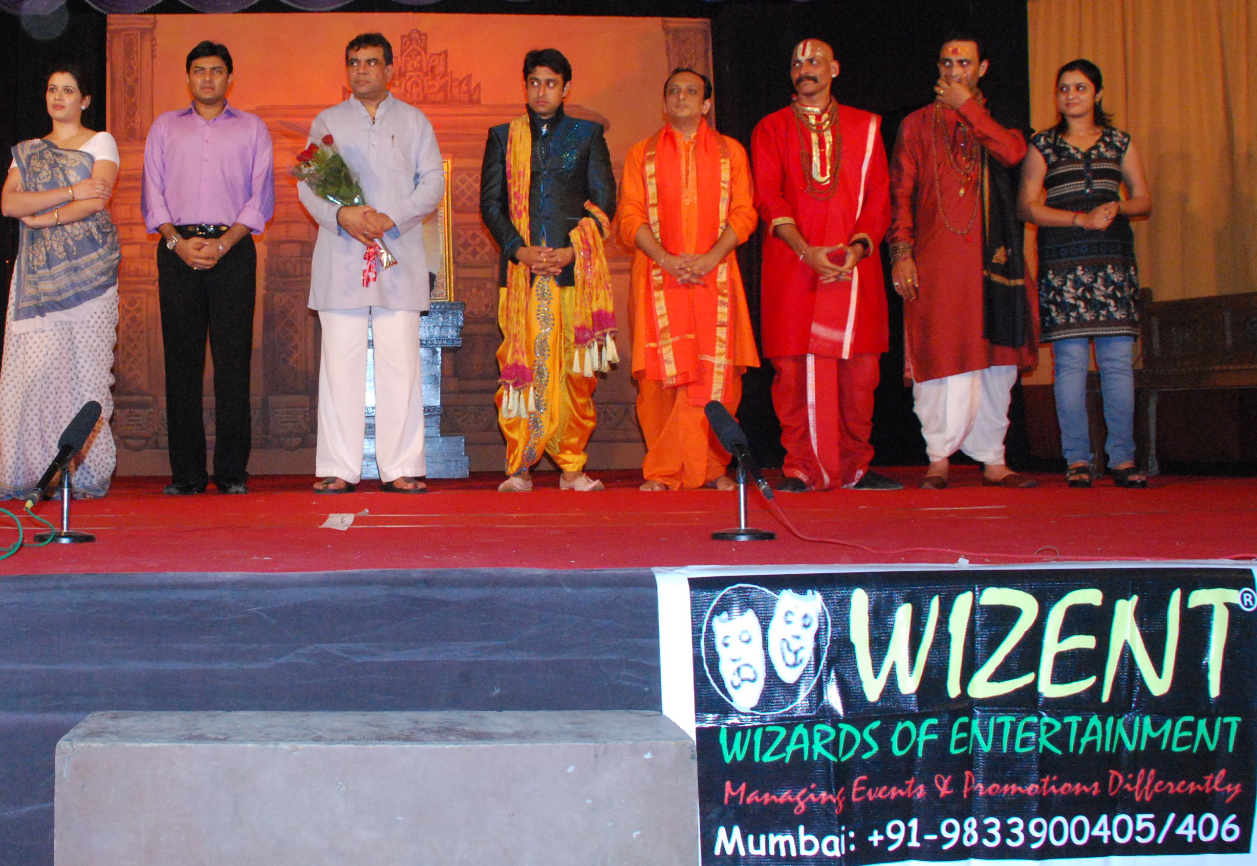 Film Star Paresh Rawal performs in a play  for  Wizent banner 2011