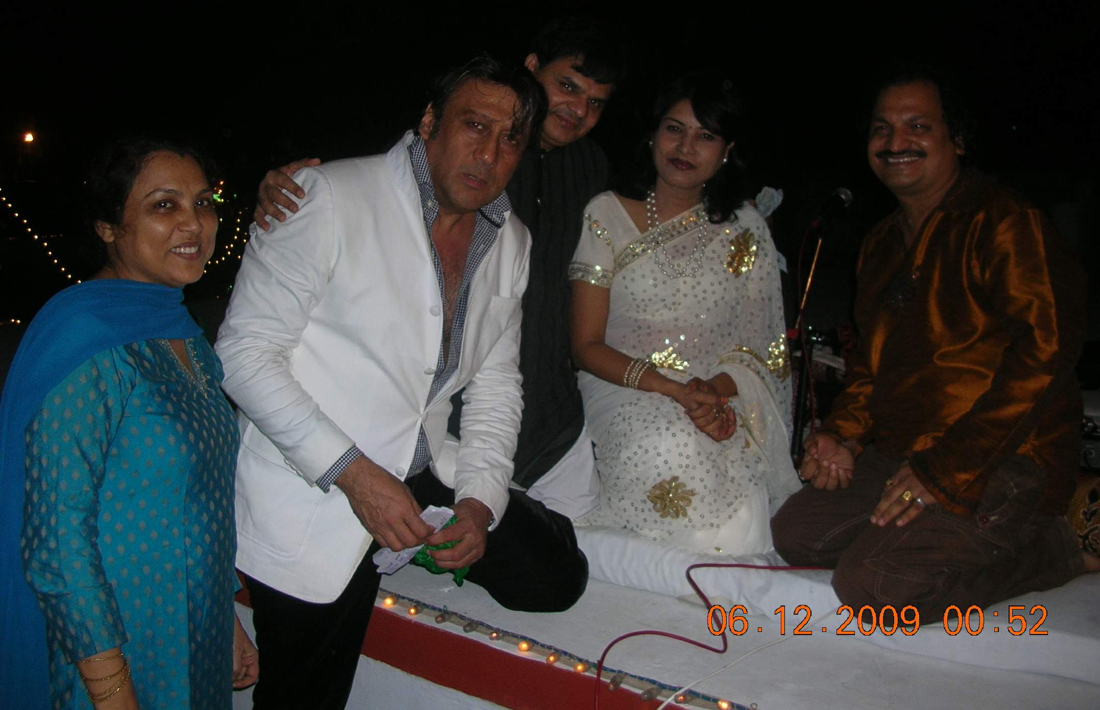 Film Star  Jacky Shroff with mrs. wason and ghazal singers at event managed by Wizent