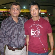 Vineet Wason with Baichung Bhutia ace footballer on the new year day 2009